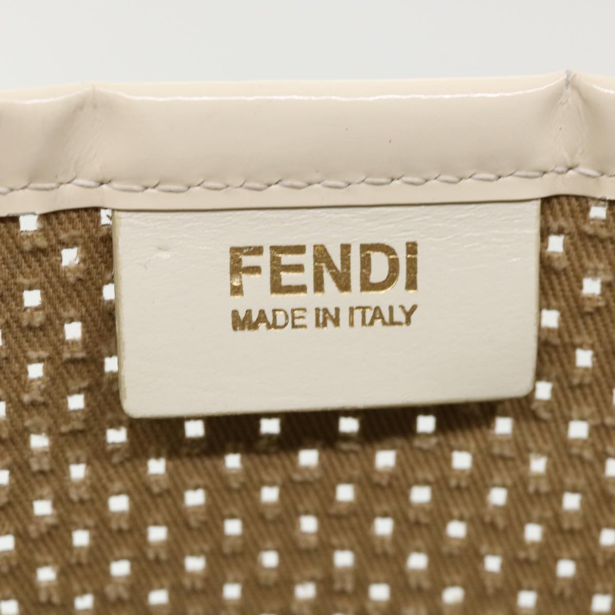 FENDI Zucca Canvas punching Tote Bag Brown am3208