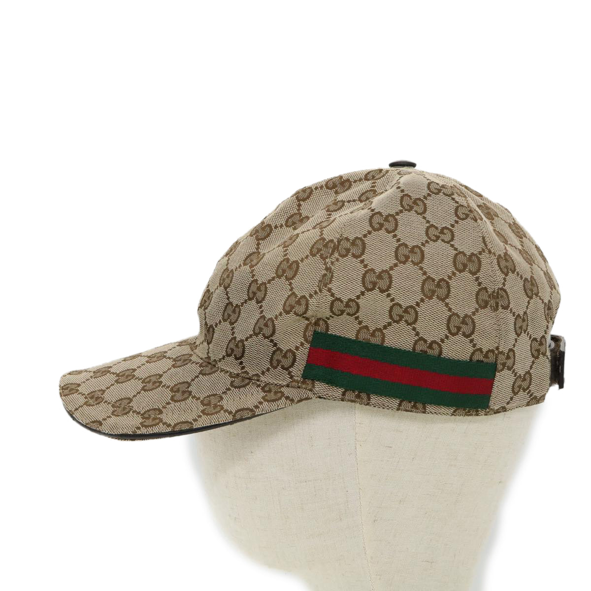 GUCCI Web Sherry Line GG Canvas Cap Beige Green Red am3212