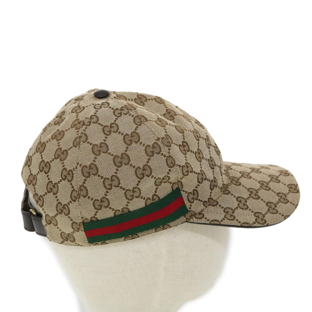 GUCCI Web Sherry Line GG Canvas Cap Beige Green Red am3212
