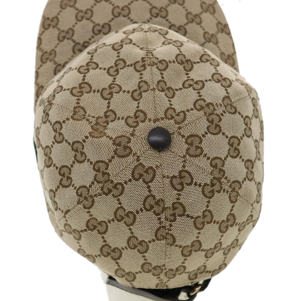 GUCCI Web Sherry Line GG Canvas Cap Beige Green Red am3212