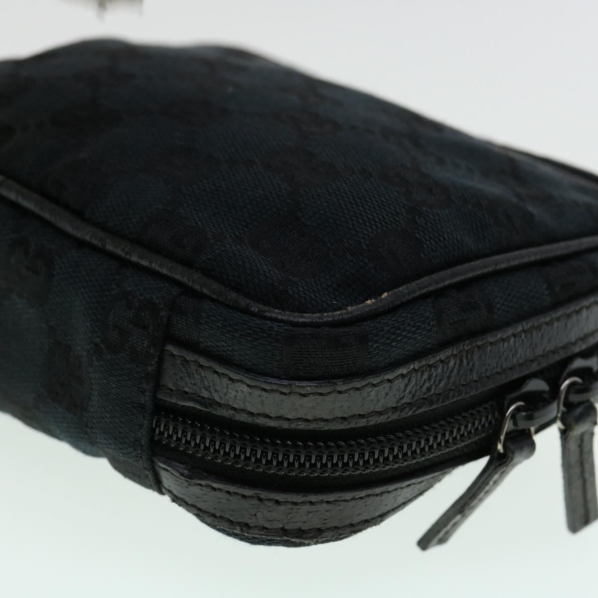 GUCCI GG Canvas Pouch 2Set Black Beige am3271