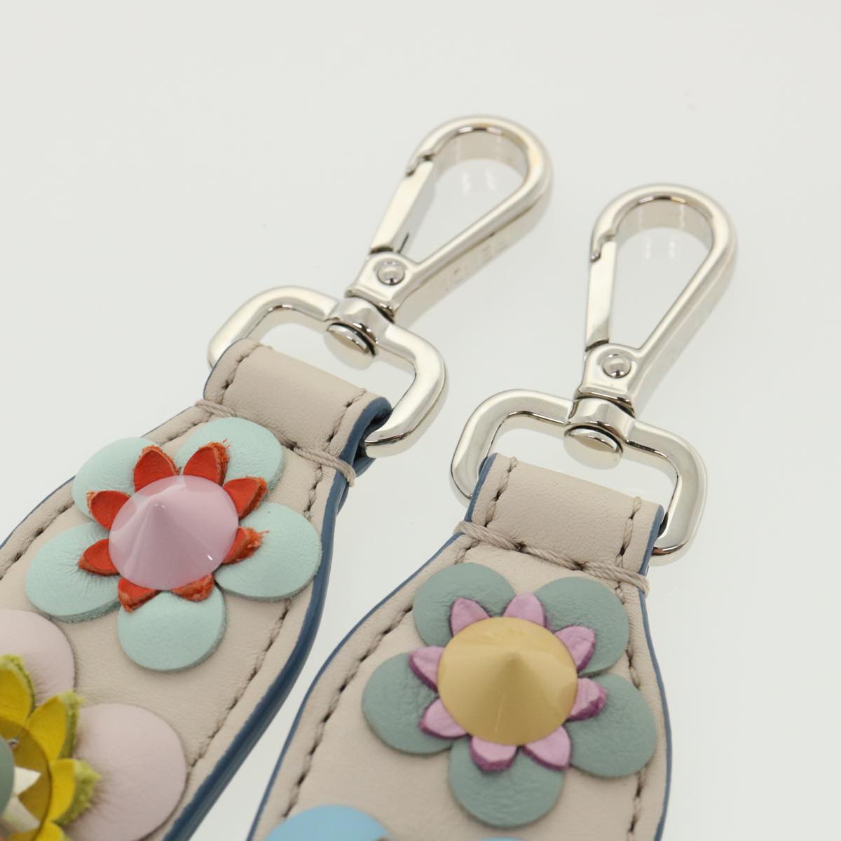 FENDI Strap you Flower Shoulder Strap Leather Multicolor White am3278