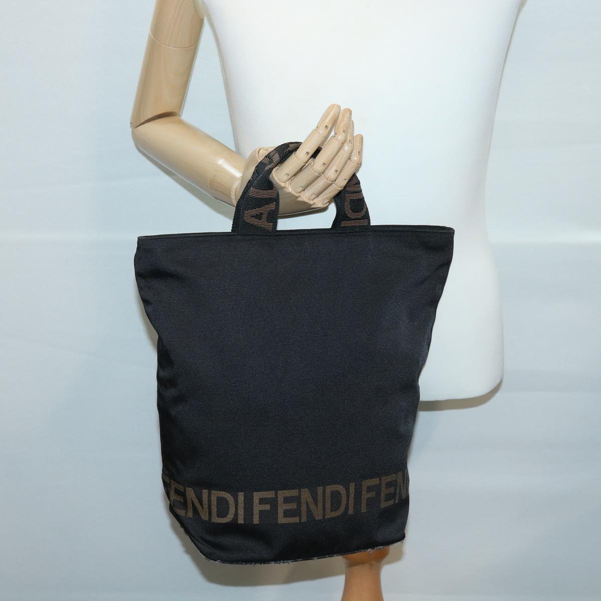 FENDI Hand Bag Brown Black am3299