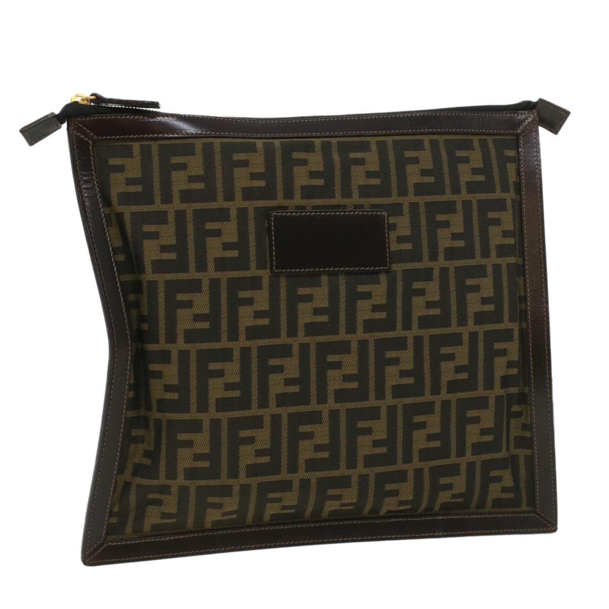 FENDI Zucca Canvas Clutch Bag Brown am3368