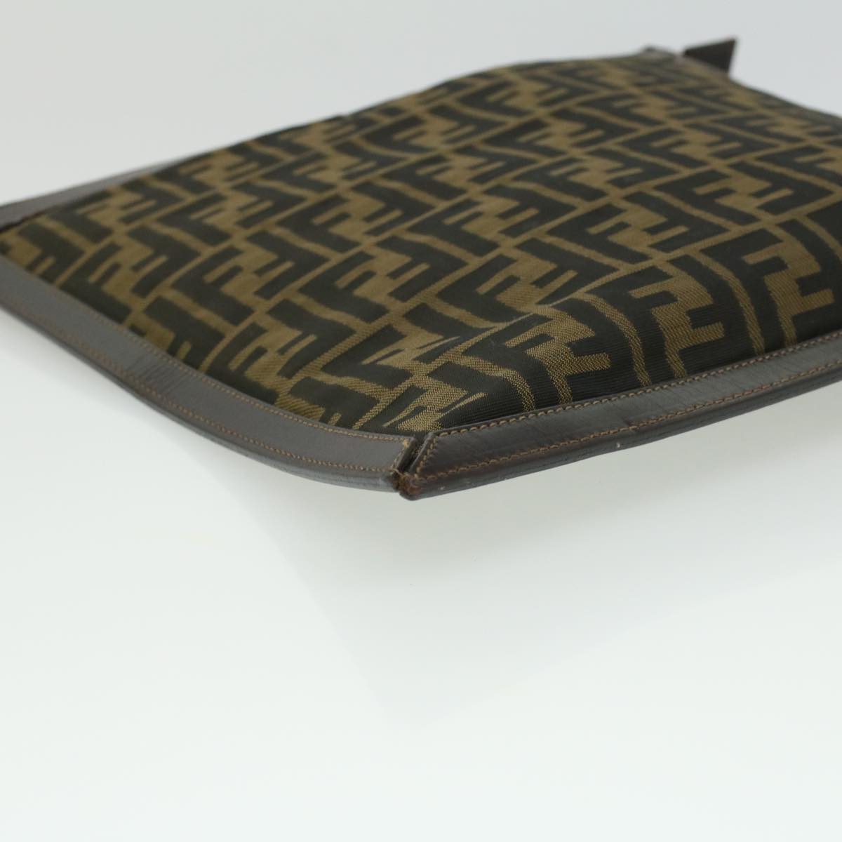 FENDI Zucca Canvas Clutch Bag Brown am3368