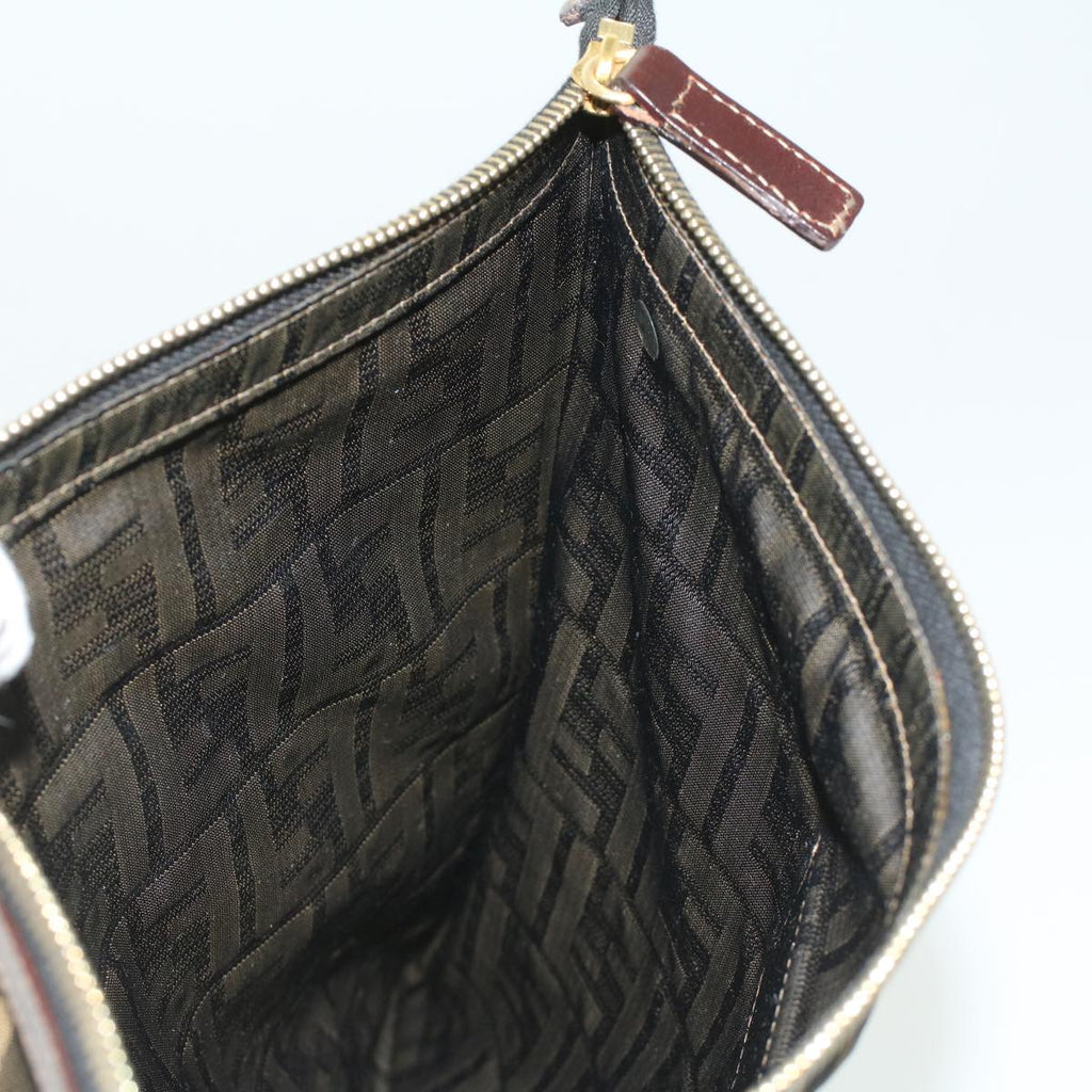 FENDI Zucca Canvas Clutch Bag Brown am3368