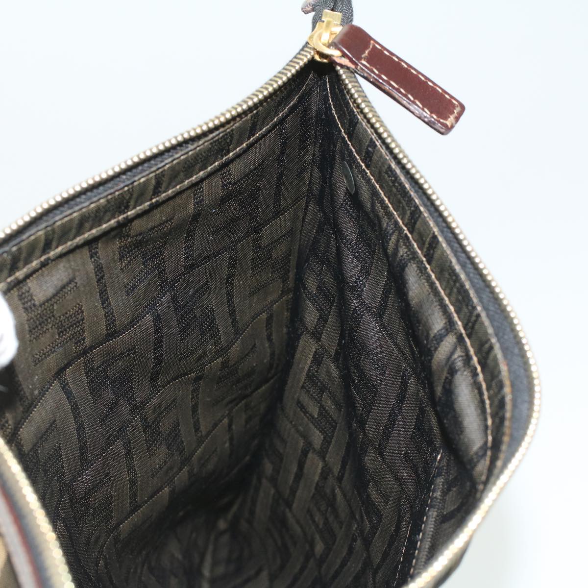 FENDI Zucca Canvas Clutch Bag Brown am3368