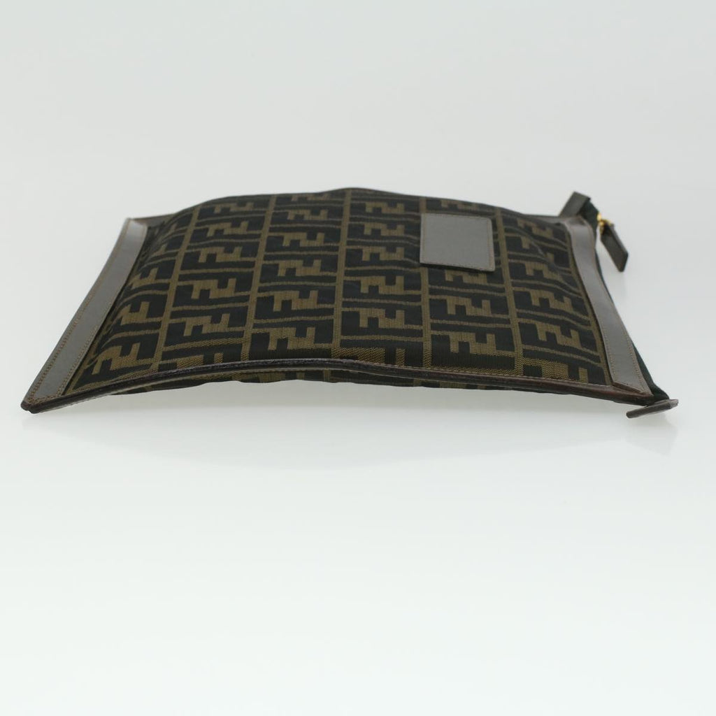 FENDI Zucca Canvas Clutch Bag Brown am3368