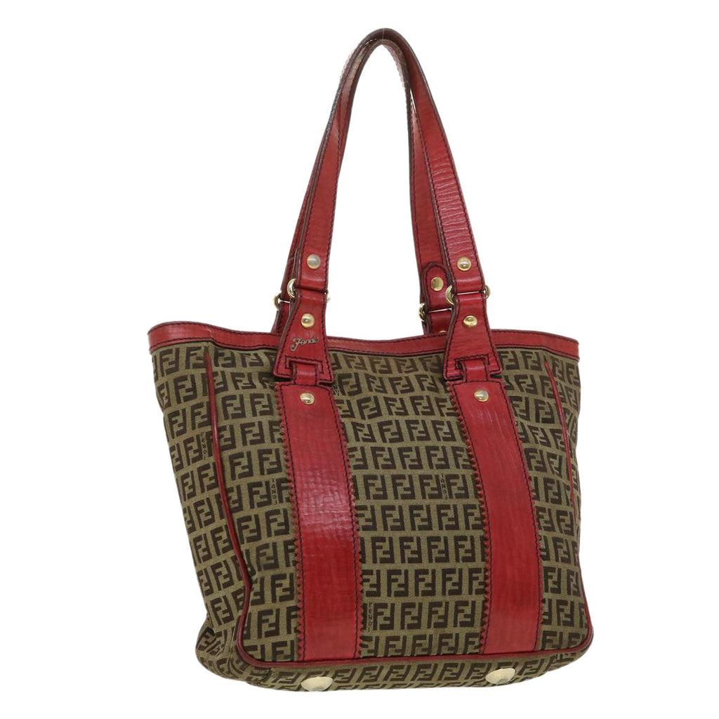 FENDI Zucchino Canvas Shoulder Bag Beige am3439
