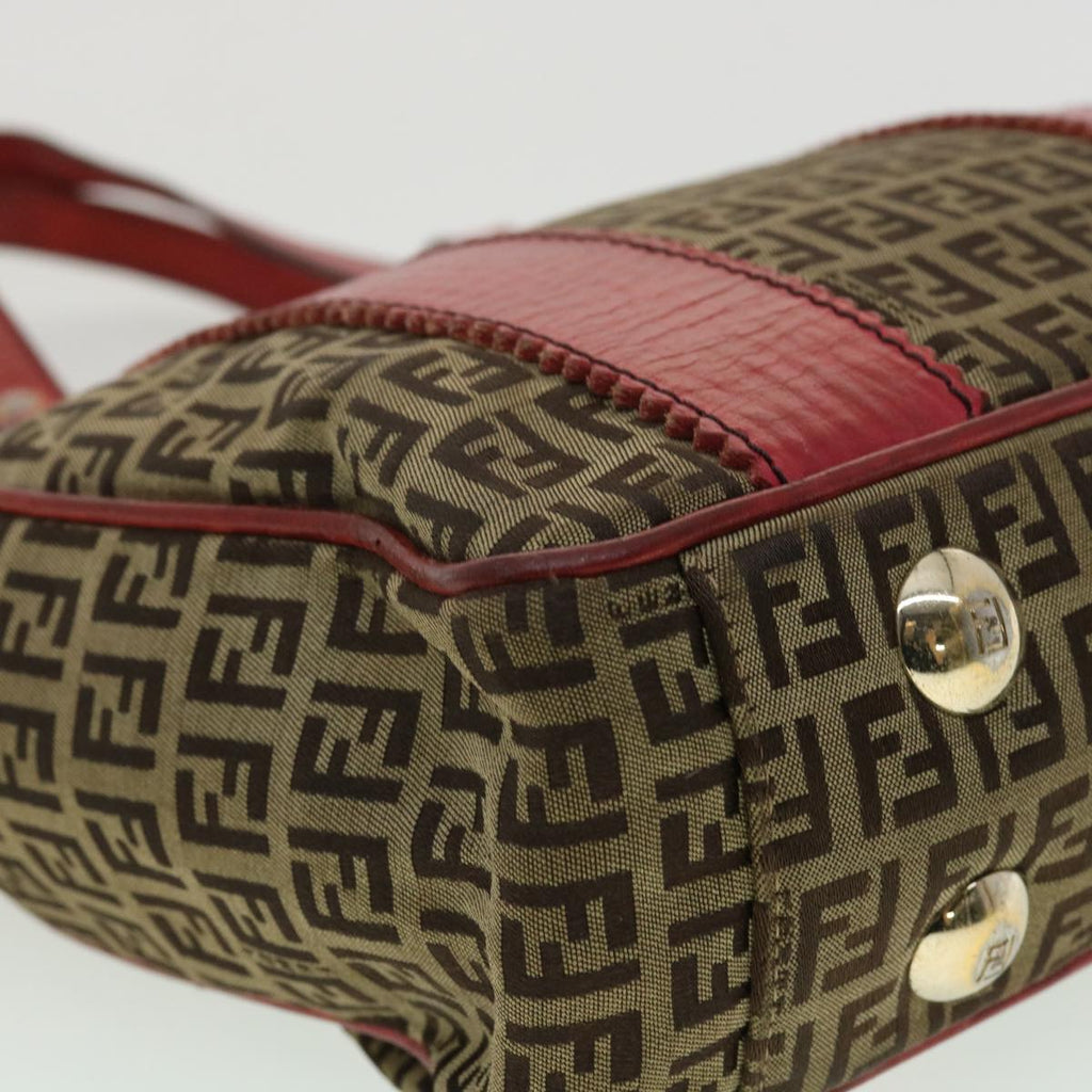 FENDI Zucchino Canvas Shoulder Bag Beige am3439