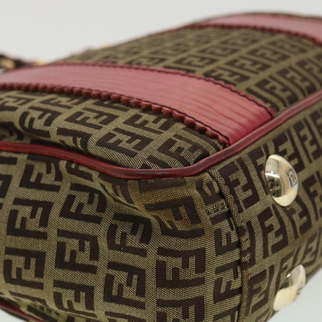 FENDI Zucchino Canvas Shoulder Bag Beige am3439
