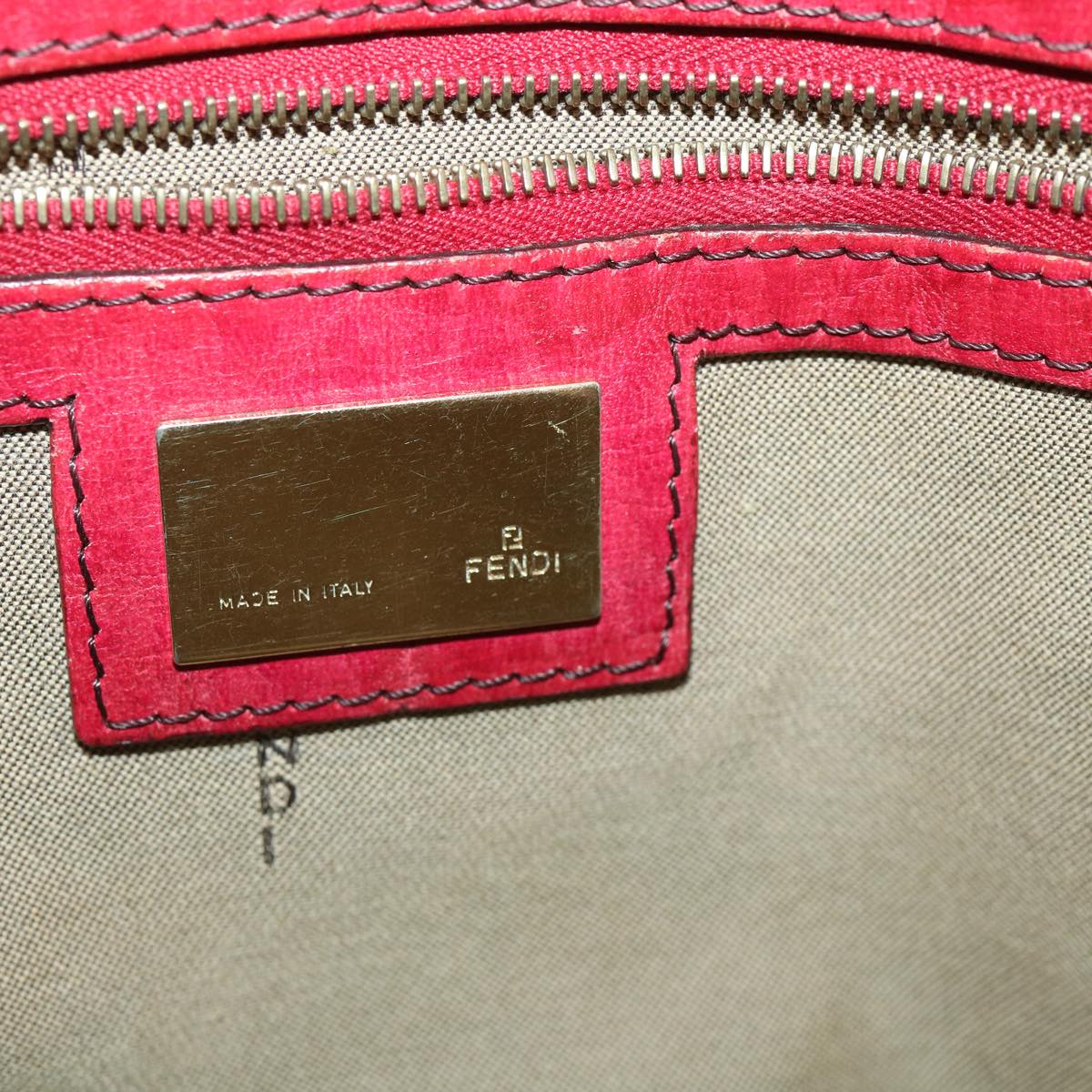 FENDI Zucchino Canvas Shoulder Bag Beige am3439
