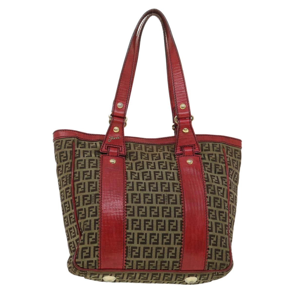FENDI Zucchino Canvas Shoulder Bag Beige am3439