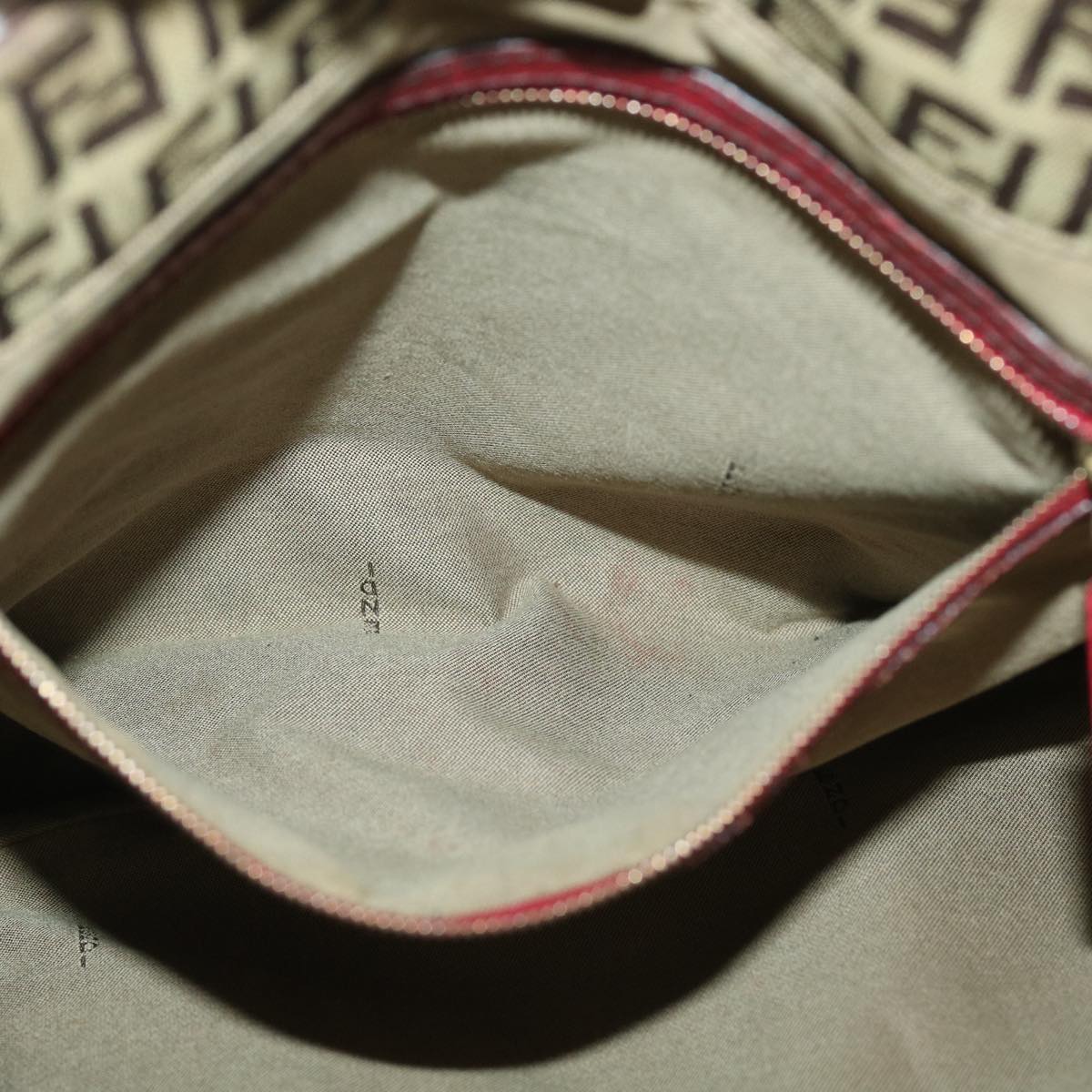 FENDI Zucchino Canvas Shoulder Bag Beige am3439