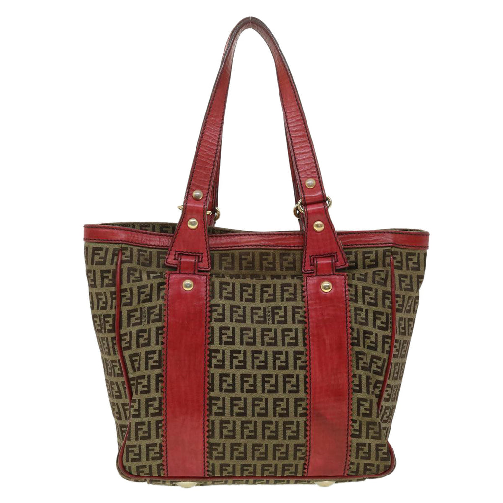 FENDI Zucchino Canvas Shoulder Bag Beige am3439