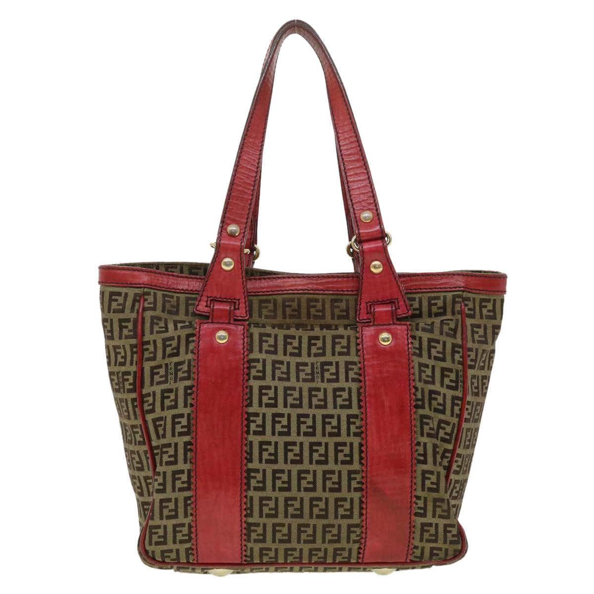 FENDI Zucchino Canvas Shoulder Bag Beige am3439