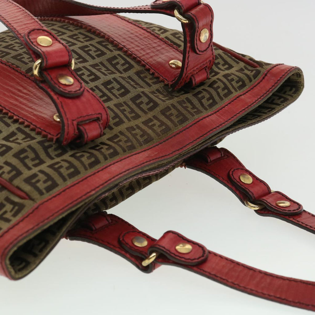 FENDI Zucchino Canvas Shoulder Bag Beige am3439