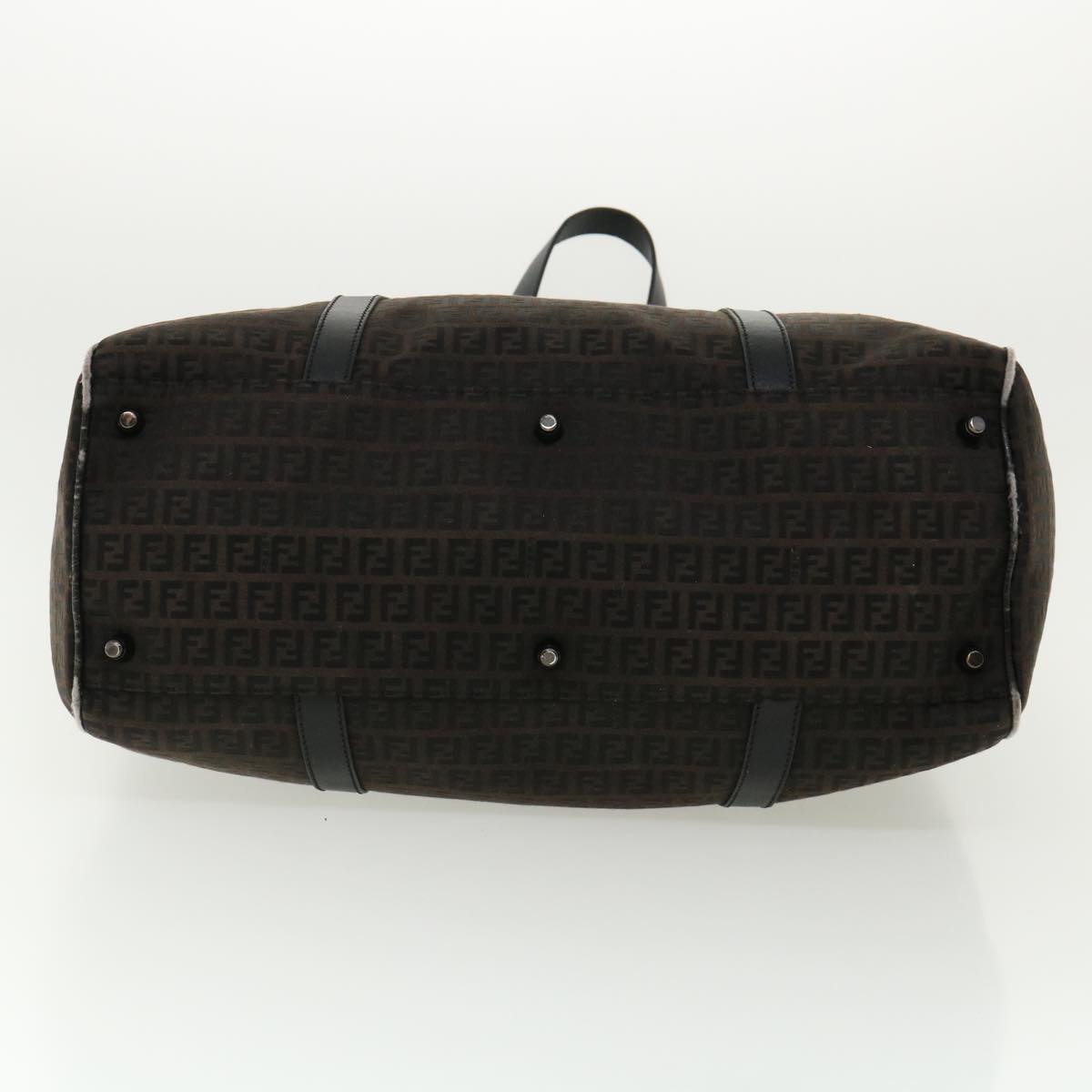 FENDI Zucchino Canvas Boston Bag Black am3471
