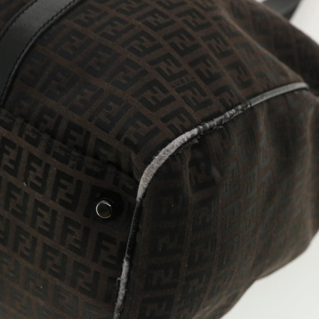 FENDI Zucchino Canvas Boston Bag Black am3471