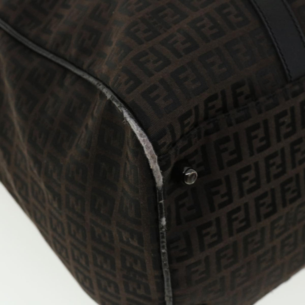 FENDI Zucchino Canvas Boston Bag Black am3471