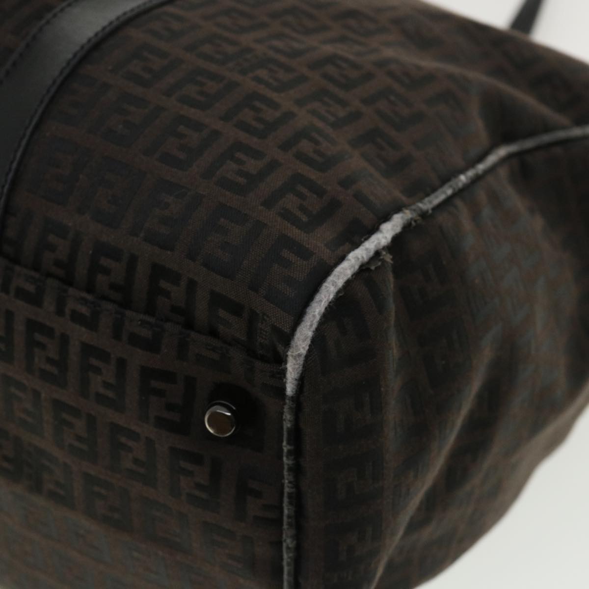 FENDI Zucchino Canvas Boston Bag Black am3471