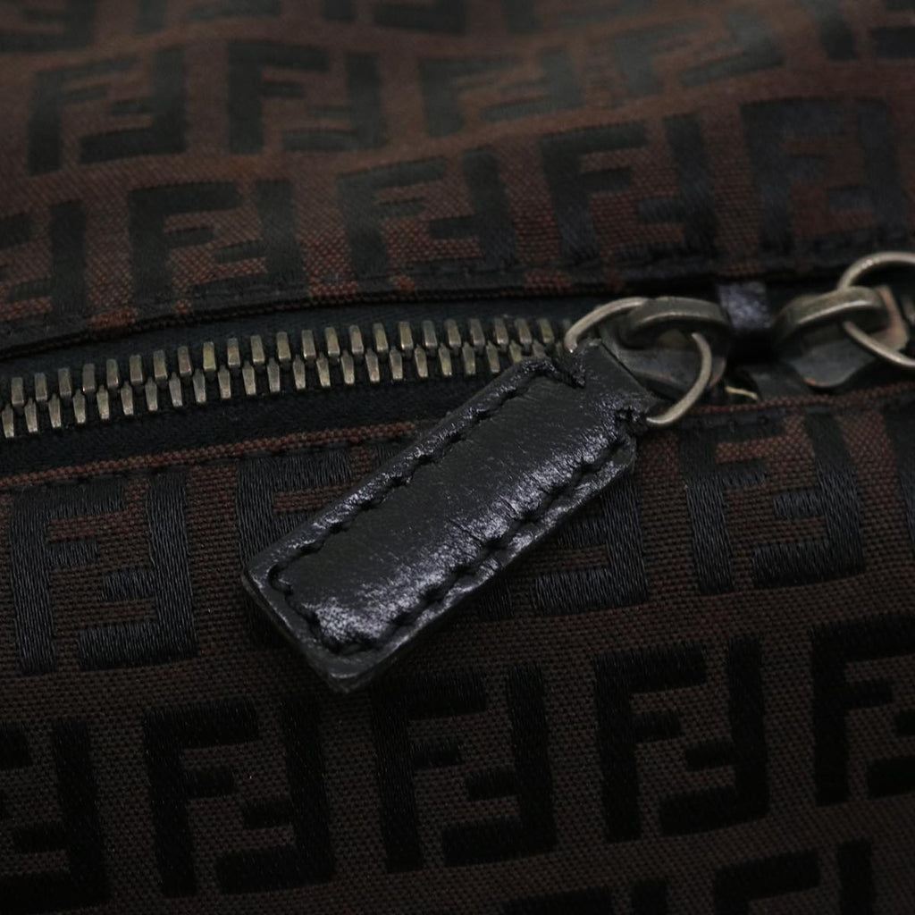 FENDI Zucchino Canvas Boston Bag Black am3471