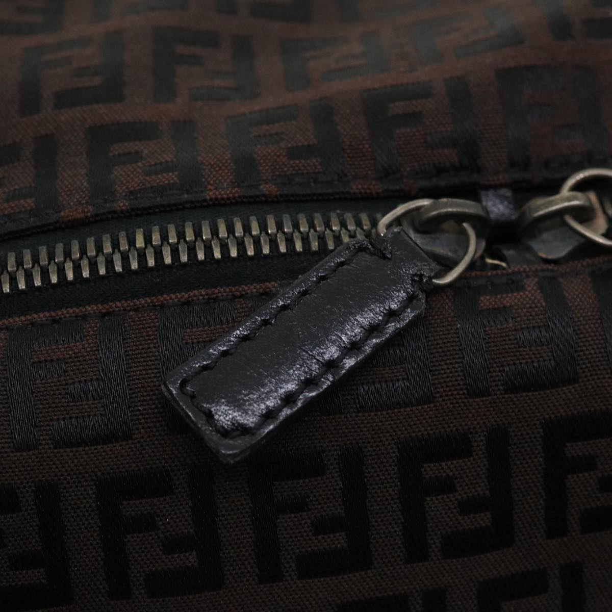 FENDI Zucchino Canvas Boston Bag Black am3471