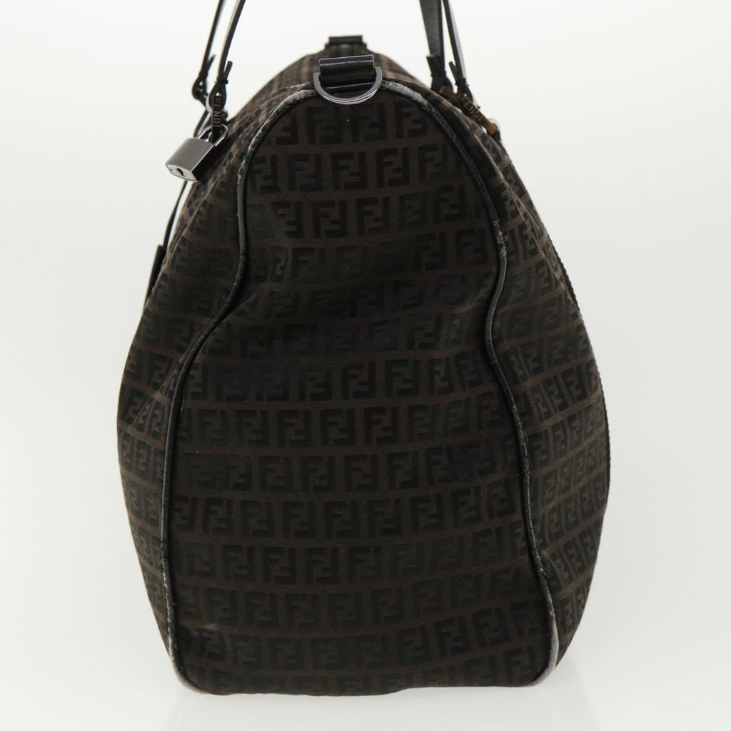 FENDI Zucchino Canvas Boston Bag Black am3471