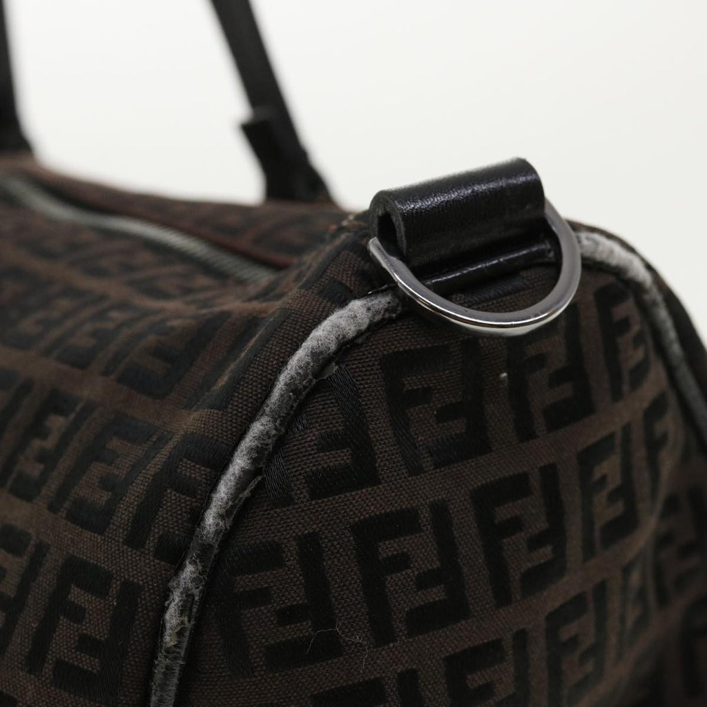 FENDI Zucchino Canvas Boston Bag Black am3471