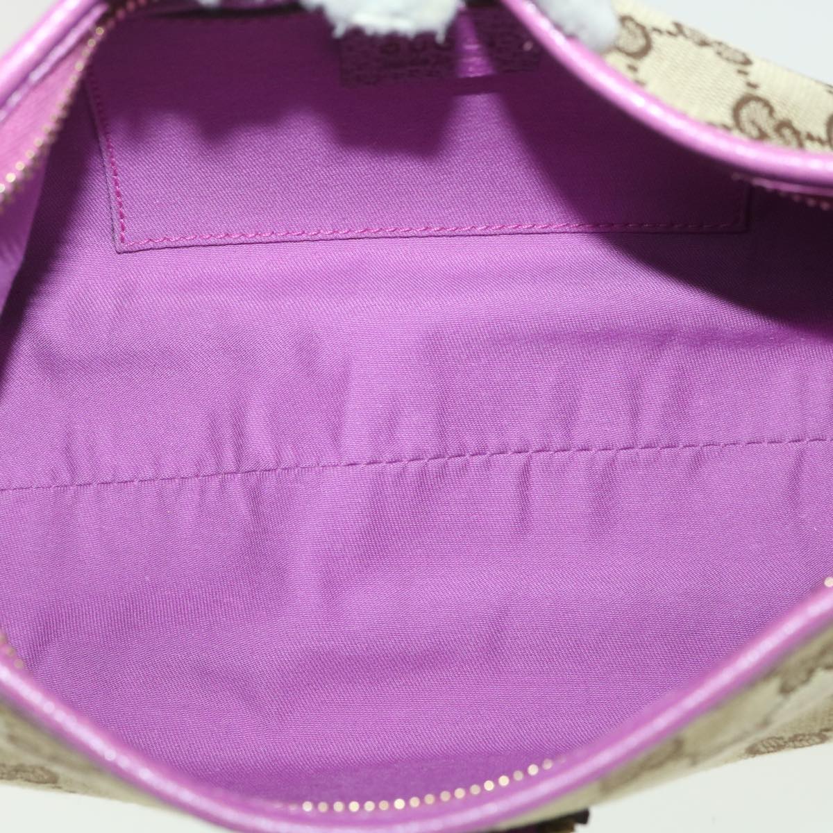 GUCCI GG Canvas Abbey Hand Bag Beige Pink 130939 am3519