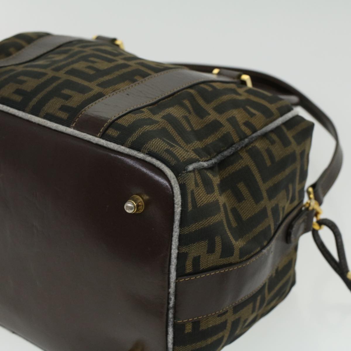 FENDI Hand Bag Zucca Canvas Brown am3593