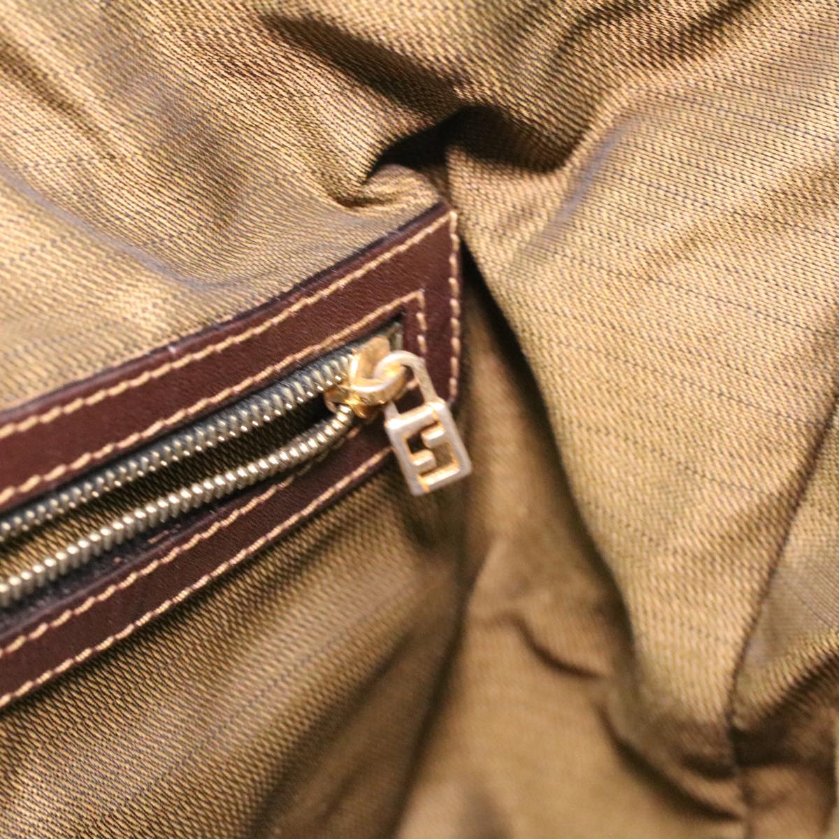 FENDI Hand Bag Zucca Canvas Brown am3593
