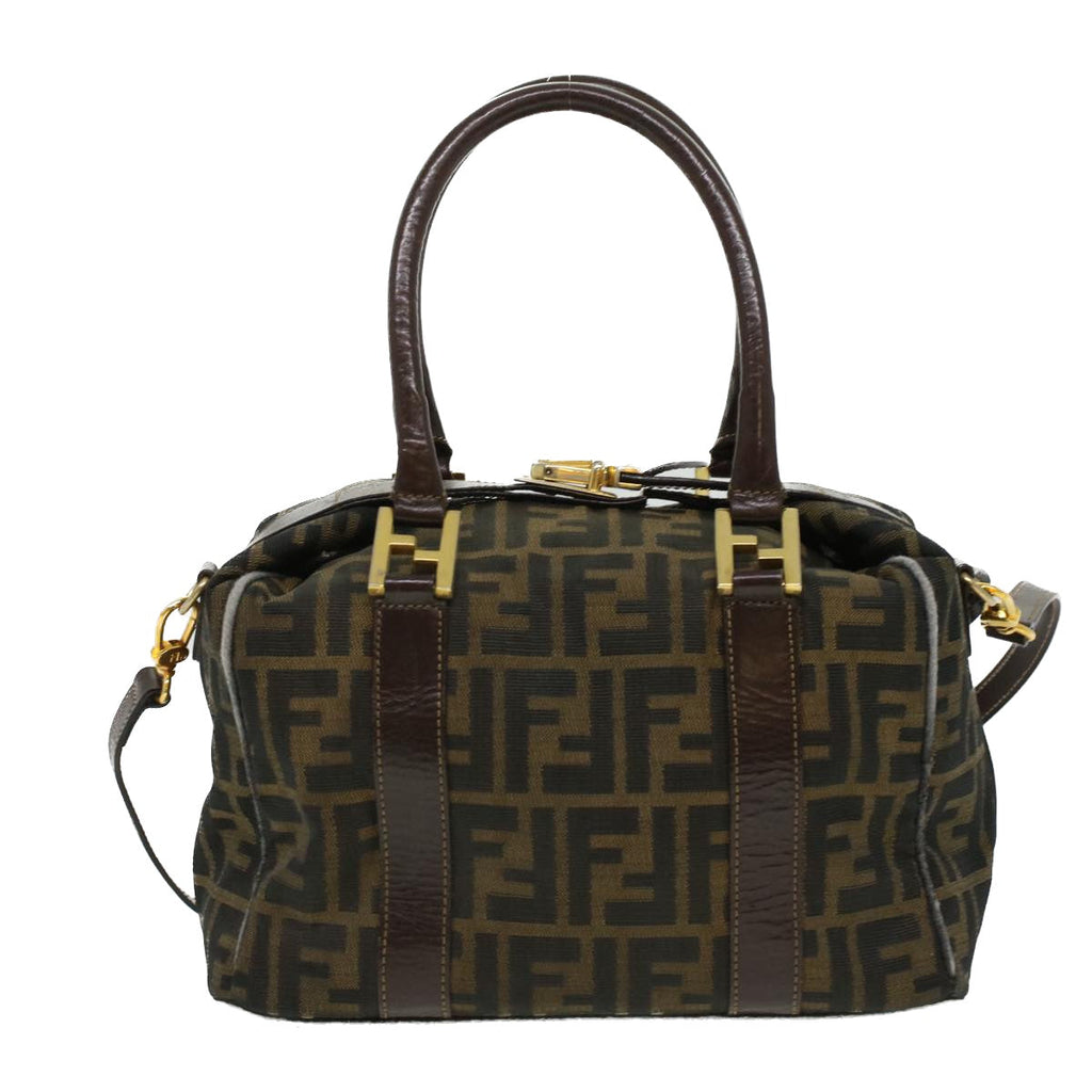 FENDI Hand Bag Zucca Canvas Brown am3593