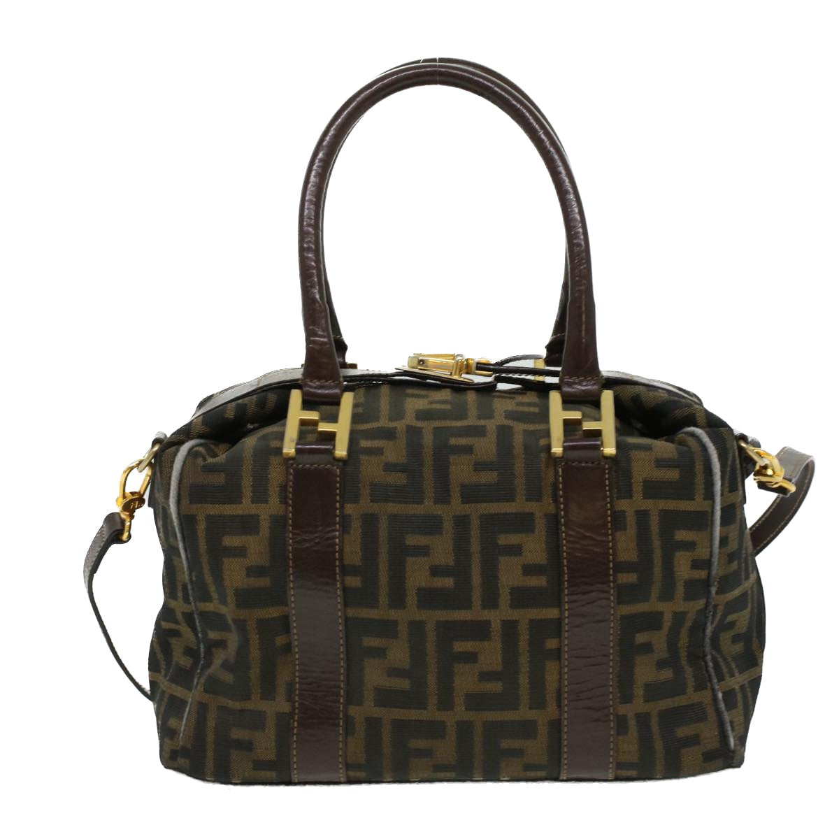 FENDI Hand Bag Zucca Canvas Brown am3593