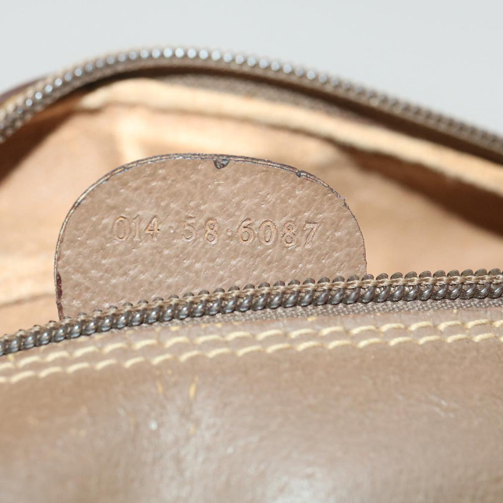 GUCCI GG Canvas Clutch Bag PVC Leather Beige am3609