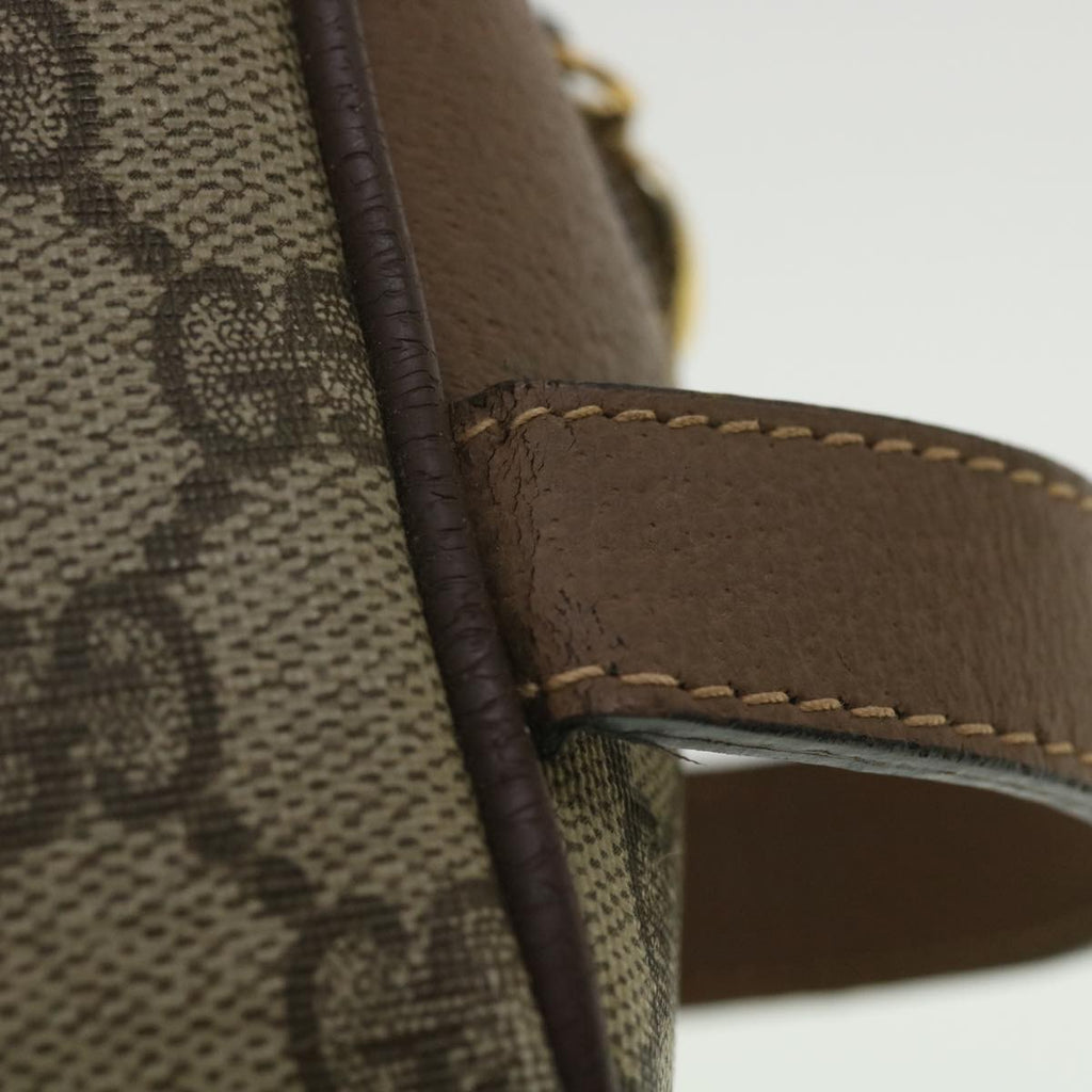 GUCCI GG Canvas Clutch Bag PVC Leather Beige am3609