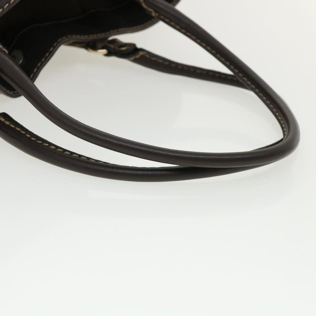 GUCCI GG Canvas Tote Bag Coated Canvas Beige Dark Brown am3623
