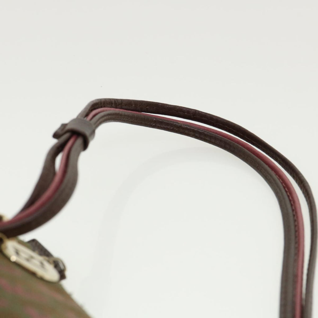 FENDI Zucchino Canvas Shoulder Bag Khaki Pink am3639