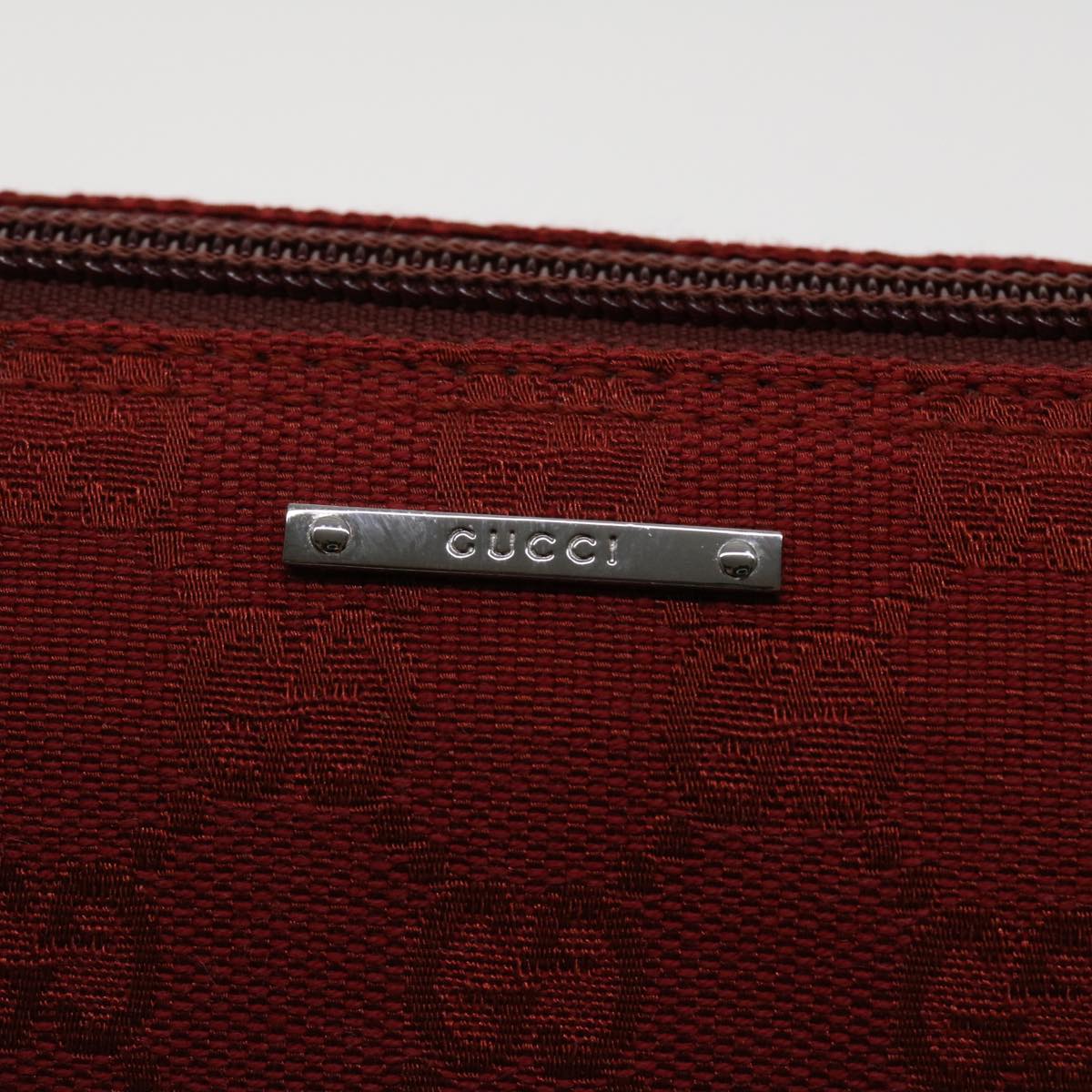 GUCCI GG Canvas Accessory Pouch Red 07198 am3657