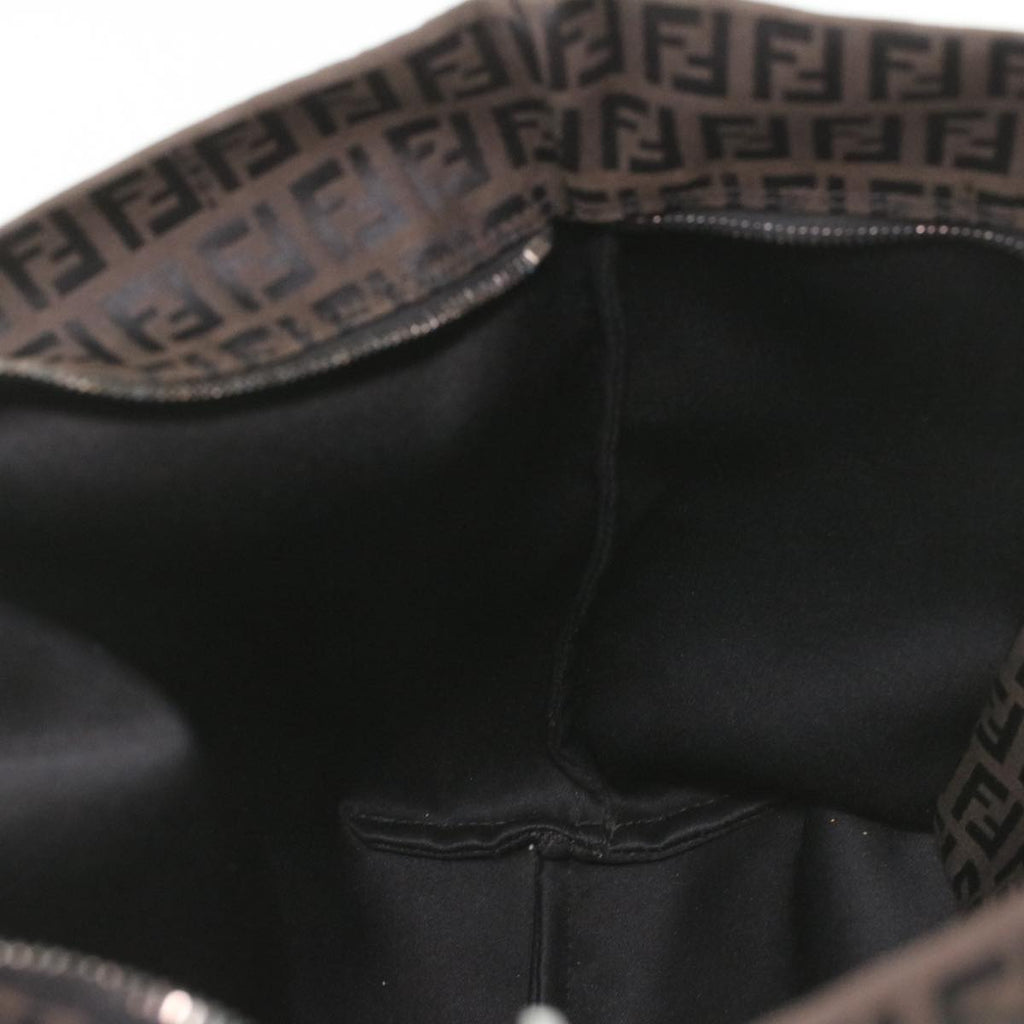 FENDI Zucchino Canvas Tote Bag Dark Brown am3762