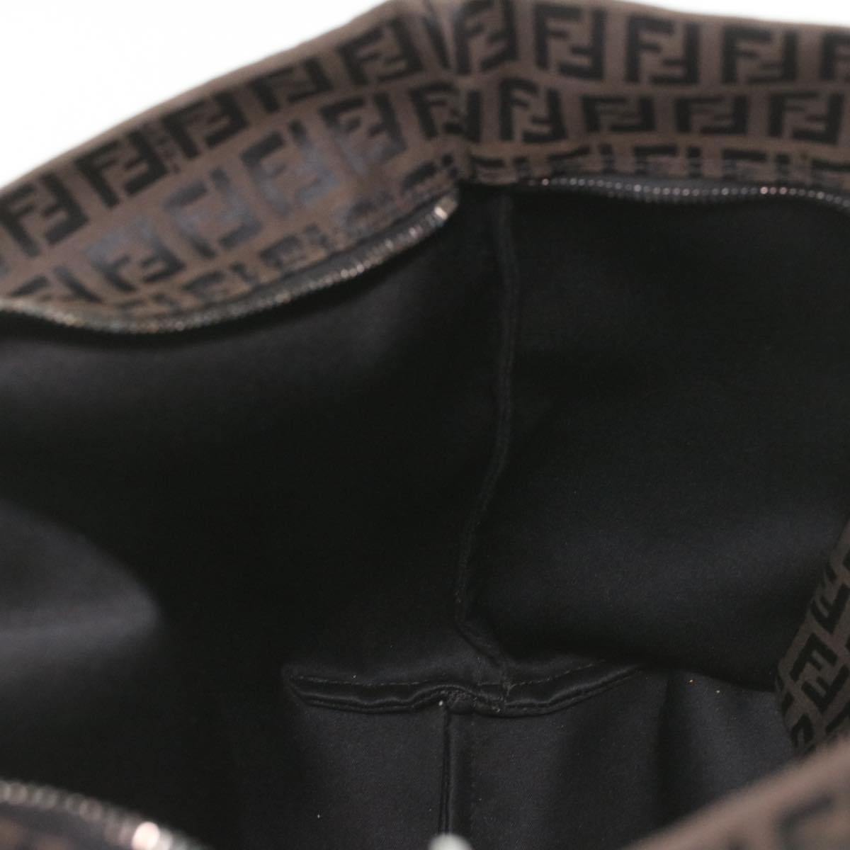 FENDI Zucchino Canvas Tote Bag Dark Brown am3762