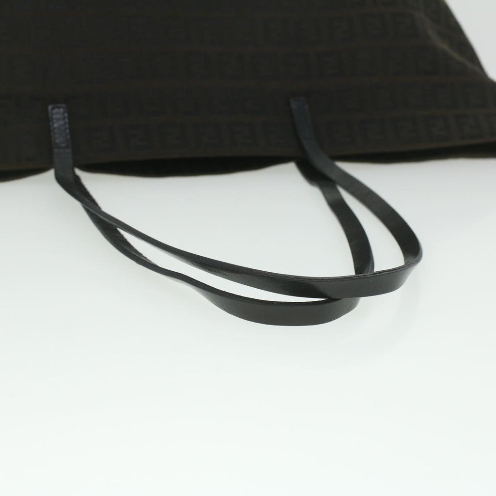 FENDI Zucchino Canvas Tote Bag Dark Brown am3762