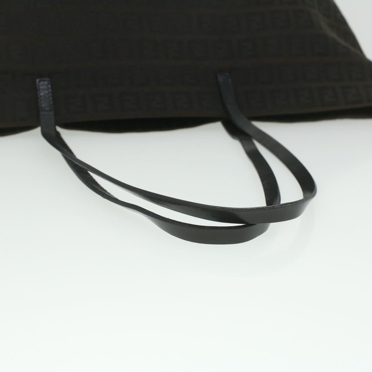 FENDI Zucchino Canvas Tote Bag Dark Brown am3762