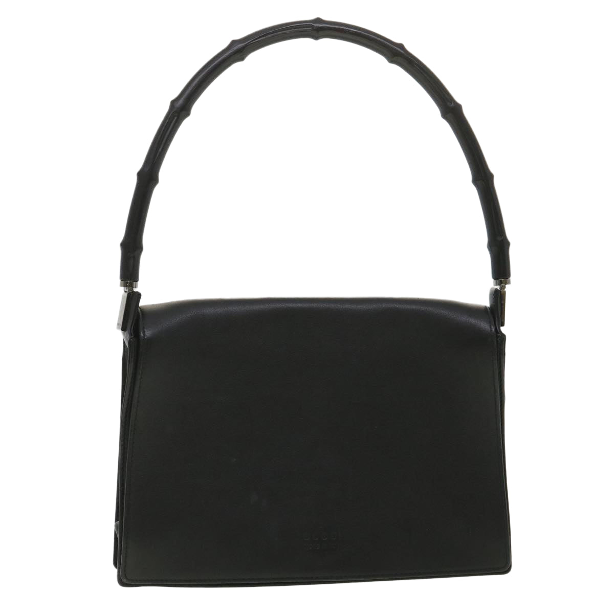GUCCI Bamboo Shoulder Bag Leather Black 001 3239 001998 am3859