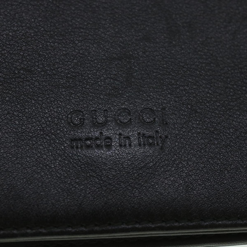GUCCI Bamboo Shoulder Bag Leather Black 001 3239 001998 am3859