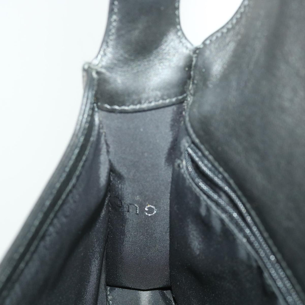 GUCCI Bamboo Shoulder Bag Leather Black 001 3239 001998 am3859