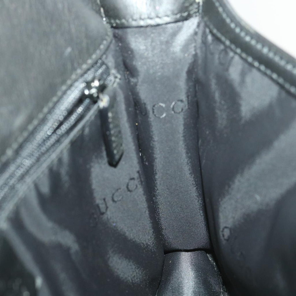 GUCCI Bamboo Shoulder Bag Leather Black 001 3239 001998 am3859