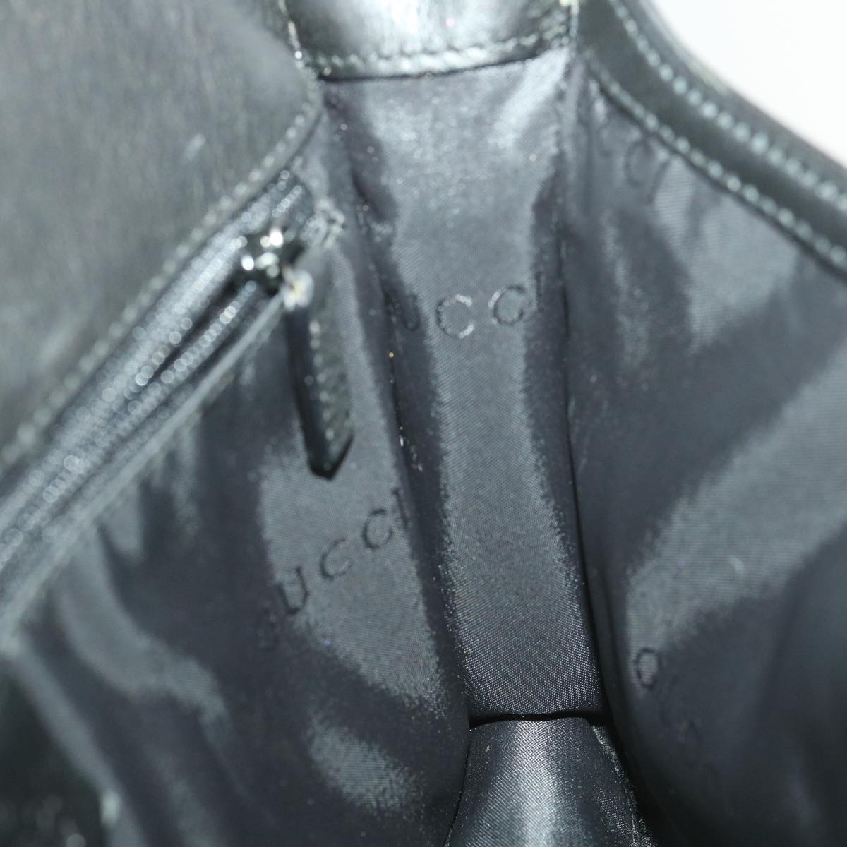 GUCCI Bamboo Shoulder Bag Leather Black 001 3239 001998 am3859
