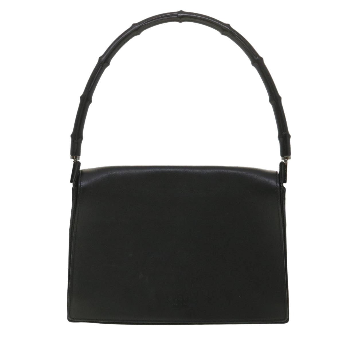 GUCCI Bamboo Shoulder Bag Leather Black 001 3239 001998 am3859