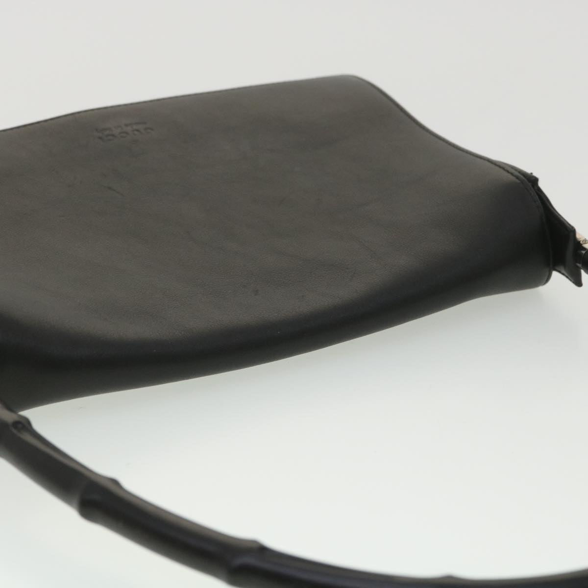GUCCI Bamboo Shoulder Bag Leather Black 001 3239 001998 am3859